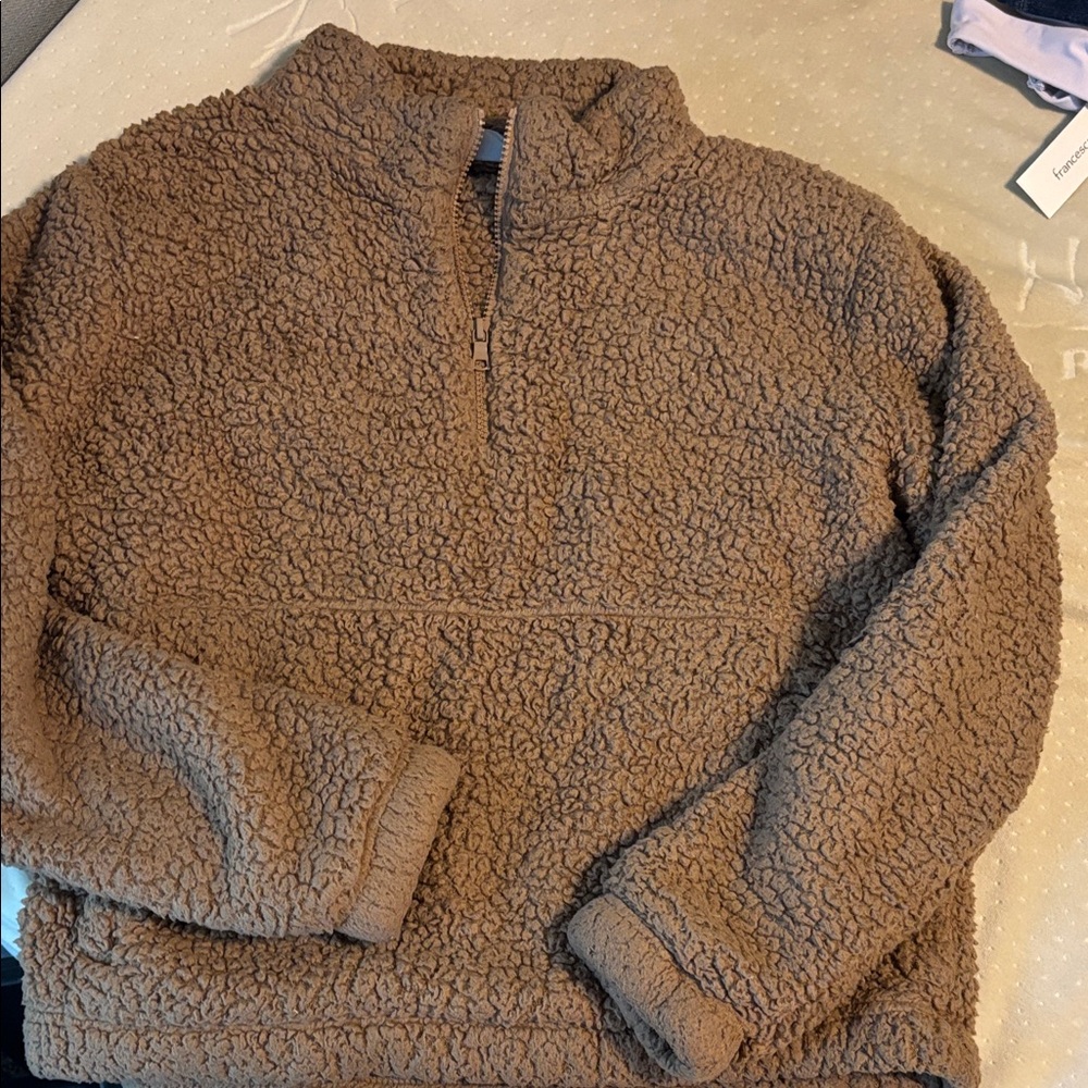 GAP Women’s Zip Up Brown Fleece Sweater